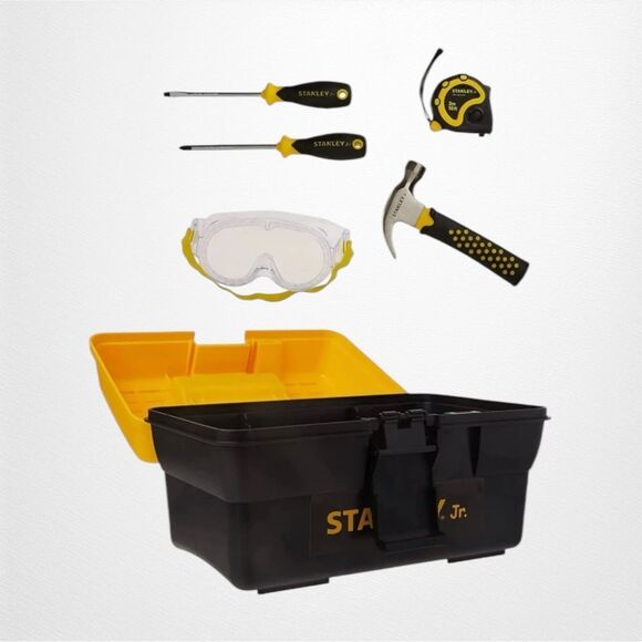 New Stanley Jr Toolbox with 5-Piece Tool Set (Tool Belt Not Included) - Picture 2 of 6